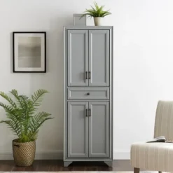Kirkland's Home Gray Tara Pantry Cabinet- Cabinets & Sideboards