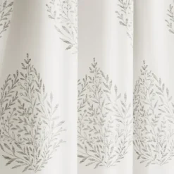Kirkland's Home Gray Teardrop Leaves Curtain Panel Set, 95 In.- Curtains & Drapes