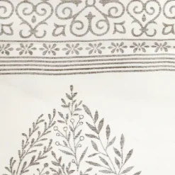 Kirkland's Home Gray Teardrop Leaves Curtain Panel Set, 84 In.- Curtains & Drapes