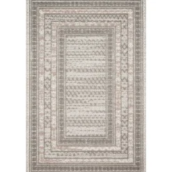 Kirkland's Home Gray Textured Border Outdoor Area Rug, 7X10- Outdoor Rugs