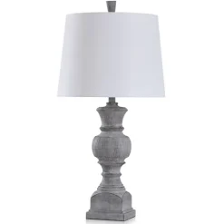 Kirkland's Home Gray Textured Spindle Table Lamp- Table Lamps