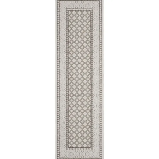 Kirkland's Home Gray Tile Motif Outdoor Runner, 2X7- Outdoor Rugs