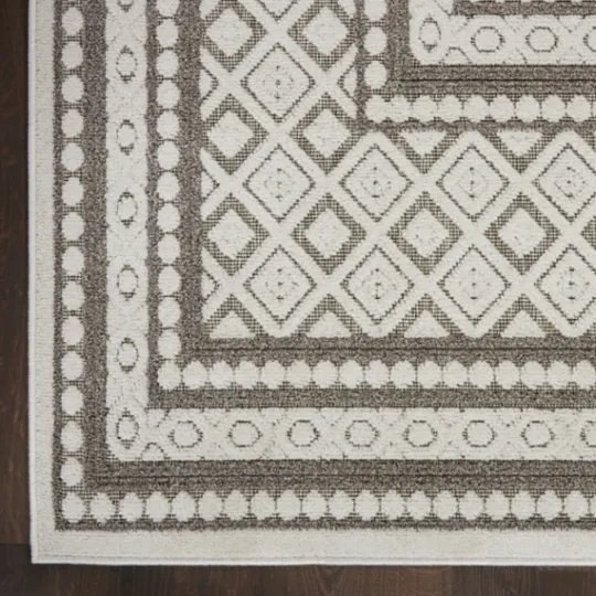 Kirkland's Home Gray Tile Motif Outdoor Runner, 2X7- Outdoor Rugs