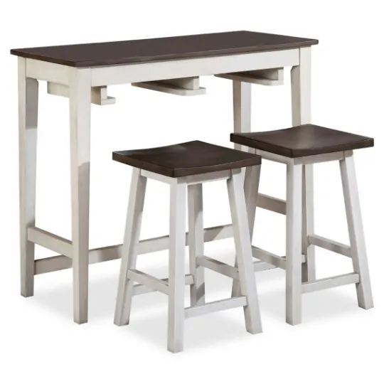 Kirkland's Home Gray Top Wood With Rack 3-Pc. Dining Set- Dining Tables