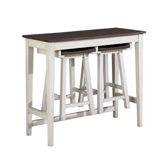Kirkland's Home Gray Top Wood With Rack 3-Pc. Dining Set- Dining Tables