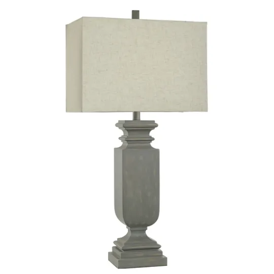 Kirkland's Home Gray Traditional Rectangular Table Lamp- Table Lamps