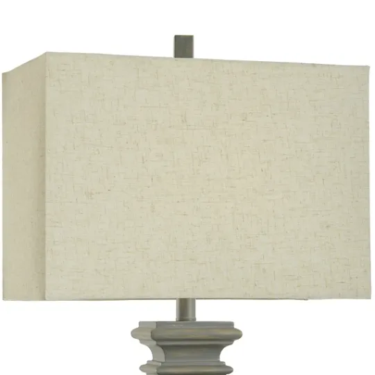 Kirkland's Home Gray Traditional Rectangular Table Lamp- Table Lamps