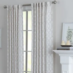 Kirkland's Home Gray Trellis Woven Single Curtain Panel, 84 In.- Curtains & Drapes