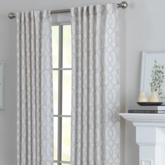 Kirkland's Home Gray Trellis Woven Single Curtain Panel, 84 In.- Curtains & Drapes