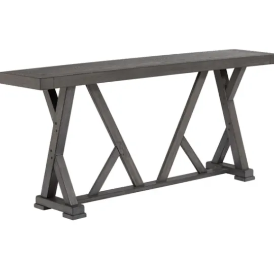 Kirkland's Home Gray Trestle Base Wooden Counter Table- Dining Tables