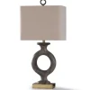 Kirkland's Home Gray Tweed Open Hoop Table Lamp- Table Lamps