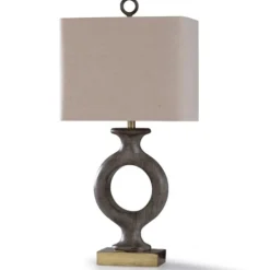 Kirkland's Home Gray Tweed Open Hoop Table Lamp- Table Lamps