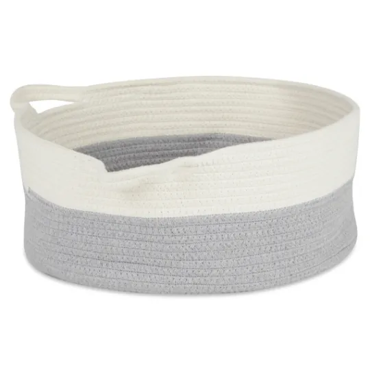 Kirkland's Home Gray Two-Tone Rope Cat Ear Basket- Baskets & Boxes