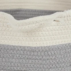 Kirkland's Home Gray Two-Tone Rope Cat Ear Basket- Baskets & Boxes