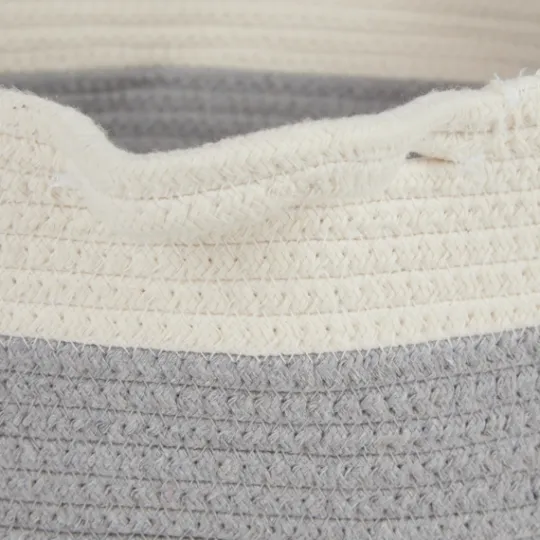 Kirkland's Home Gray Two-Tone Rope Cat Ear Basket- Baskets & Boxes