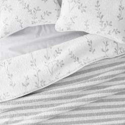 Kirkland's Home Gray Vines Reversible 2-Pc. Twin Quilt Set- Quilts