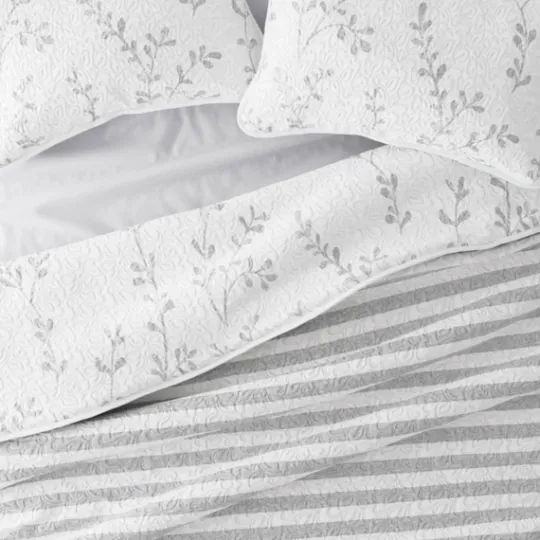 Kirkland's Home Gray Vines Reversible 2-Pc. Twin Quilt Set- Quilts