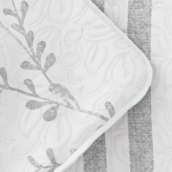 Kirkland's Home Gray Vines Reversible 2-Pc. Twin Quilt Set- Quilts