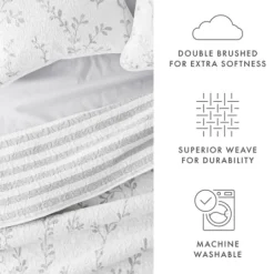 Kirkland's Home Gray Vines Reversible 3-Pc. King Quilt Set- Quilts