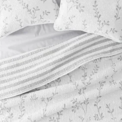Kirkland's Home Gray Vines Reversible 3-Pc. Queen Quilt Set- Quilts