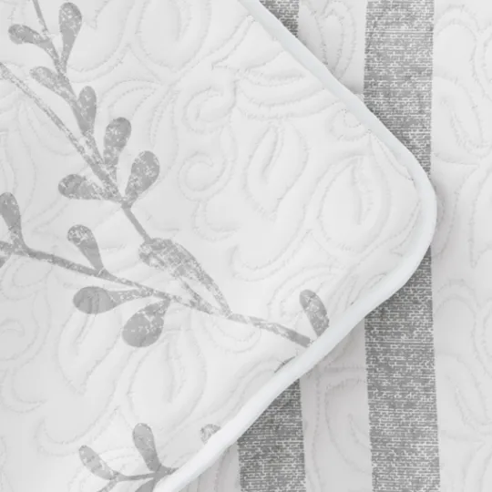 Kirkland's Home Gray Vines Reversible 3-Pc. Queen Quilt Set- Quilts