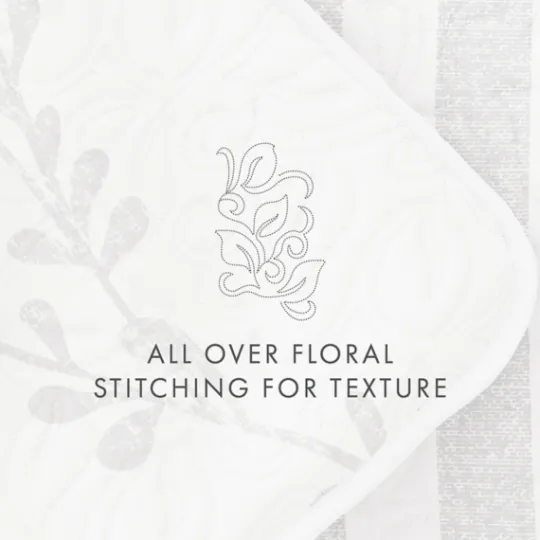 Kirkland's Home Gray Vines Reversible 3-Pc. Queen Quilt Set- Quilts