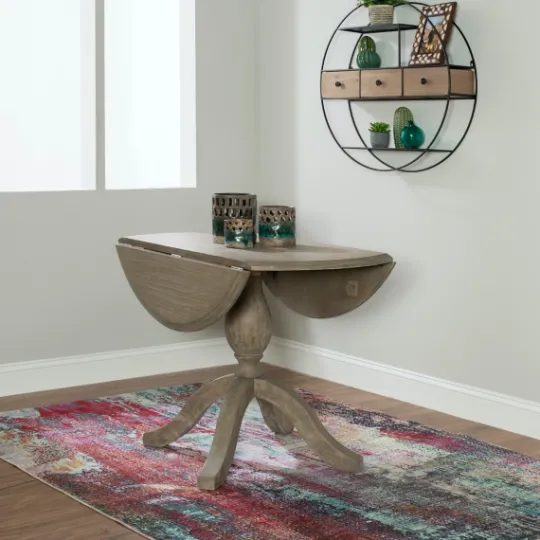 Kirkland's Home Gray Wash Drop Leaf Dining Table- Dining Tables
