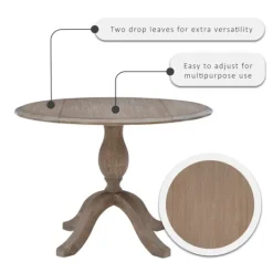 Kirkland's Home Gray Wash Drop Leaf Dining Table- Dining Tables