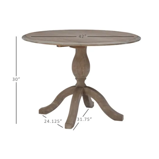 Kirkland's Home Gray Wash Drop Leaf Dining Table- Dining Tables
