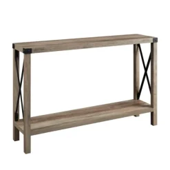 Kirkland's Home Gray Wash Farmhouse X-Frame Console Table- Console Tables