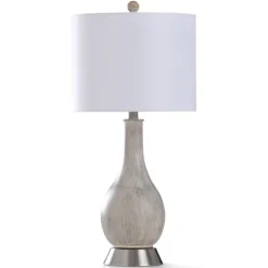 Kirkland's Home Gray Wash Rounded Table Lamp- Table Lamps