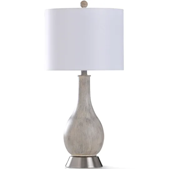 Kirkland's Home Gray Wash Rounded Table Lamp- Table Lamps