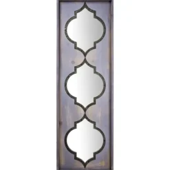 Kirkland's Home Gray Washed Purple Wood Wall Mirror- Decorative Mirrors