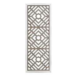 Kirkland's Home Gray Washed Wood & White Frame Cut Out Wall Plaque- Wall Plaques