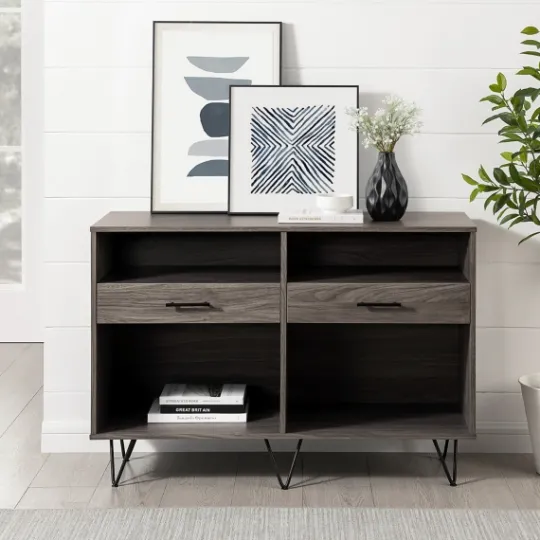 Kirkland's Home Gray Weathered Farmhouse Table Console- Console Tables