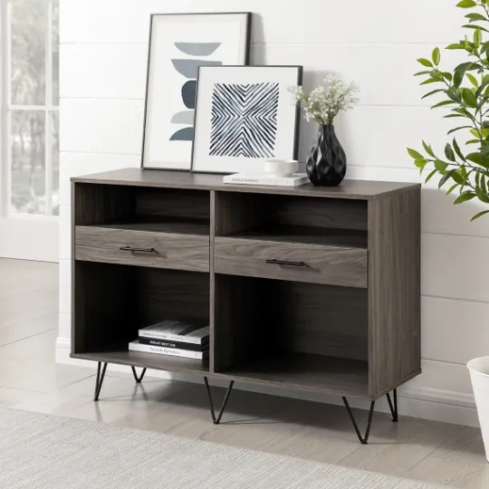 Kirkland's Home Gray Weathered Farmhouse Table Console- Console Tables