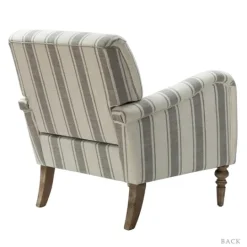 Kirkland's Home Gray White Carved Slope Stripe Accent Chair- Accent Chairs