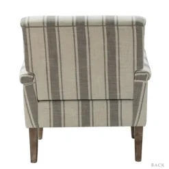 Kirkland's Home Gray White Carved Slope Stripe Accent Chair- Accent Chairs