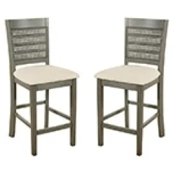 Kirkland's Home Gray Wilbur Cane Back Counter Stools, Set Of 2- Bar Stools & Counter Height Stools