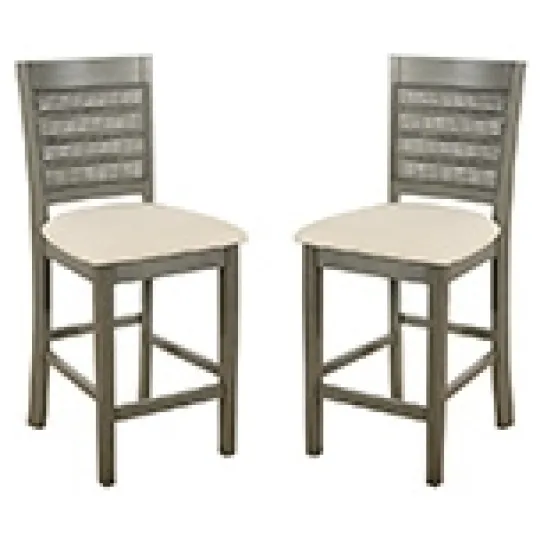 Kirkland's Home Gray Wilbur Cane Back Counter Stools, Set Of 2- Bar Stools & Counter Height Stools