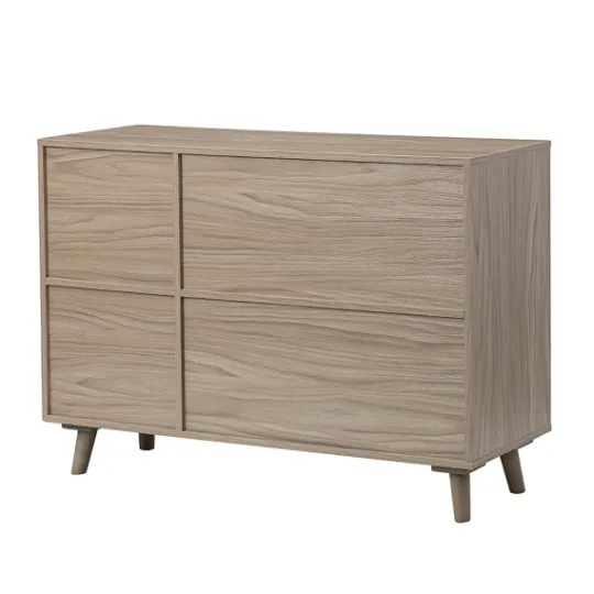 Kirkland's Home Gray Wood And Cane 3-Door Cabinet- Cabinets & Sideboards