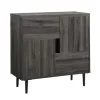 Kirkland's Home Gray Wood 4-Door Modern Cabinet- Cabinets & Sideboards
