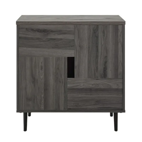 Kirkland's Home Gray Wood 4-Door Modern Cabinet- Cabinets & Sideboards