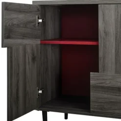 Kirkland's Home Gray Wood 4-Door Modern Cabinet- Cabinets & Sideboards