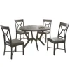 Kirkland's Home Gray Wood Upholstered 5-Pc. Dining Set- Dining Sets