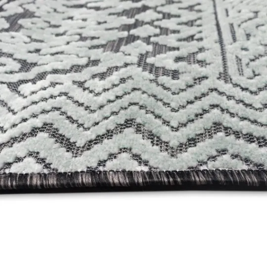 Kirkland's Home Gray Zig-Zag Ezra Indoor/Outdoor Area Rug, 7X9- Outdoor Rugs