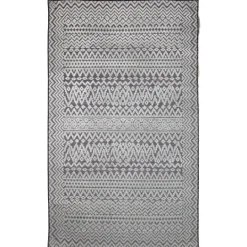 Kirkland's Home Gray Zig-Zag Ezra Indoor/Outdoor Area Rug, 4X7- Outdoor Rugs
