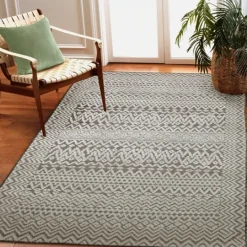 Kirkland's Home Gray Zig-Zag Ezra Indoor/Outdoor Area Rug, 4X7- Outdoor Rugs