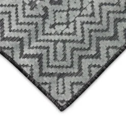 Kirkland's Home Gray Zig-Zag Ezra Indoor/Outdoor Area Rug, 4X7- Outdoor Rugs