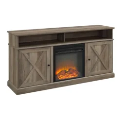 Kirkland's Home Graywash Rustic Fireplace Cabinet- Tv Stands & Media Consoles